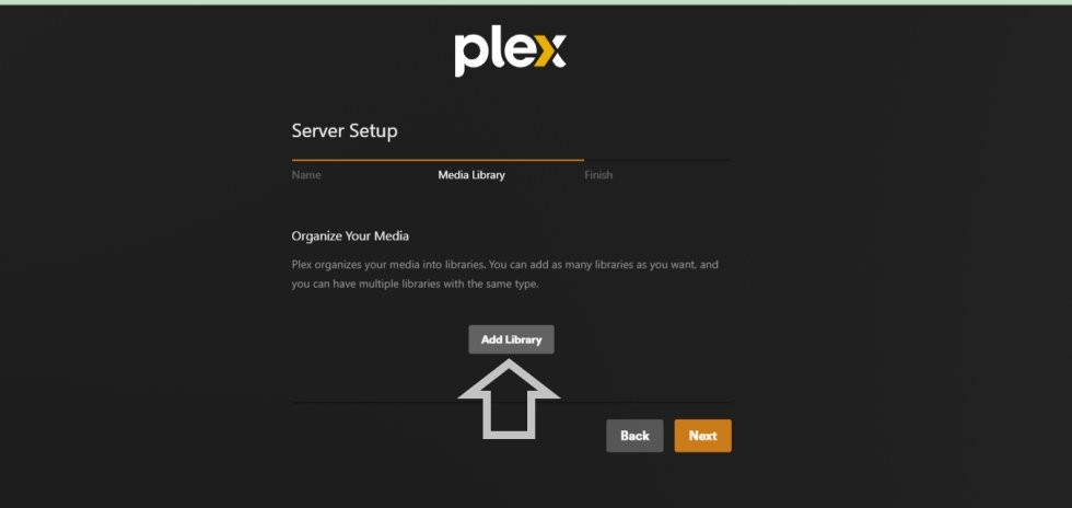 Plex setup Adding library tje next stage